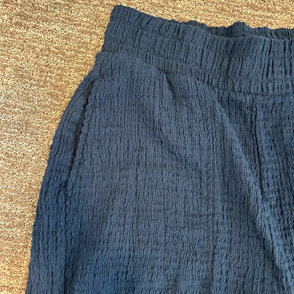 Free People Beach Navy Flowey Pants - Picture 2 of 6